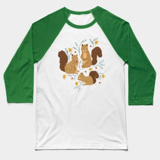 Thanksgiving Squirrel's Harvest Baseball T-Shirt